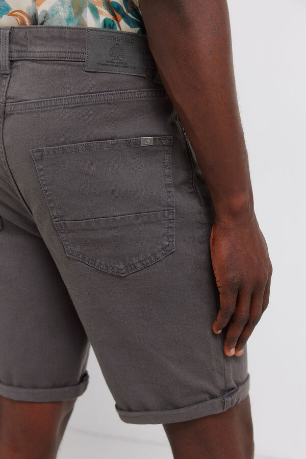 Springfield Washed 5-pocket slim fit Bermuda shorts grey