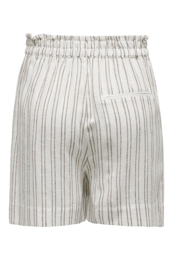 Springfield Striped linen shorts white