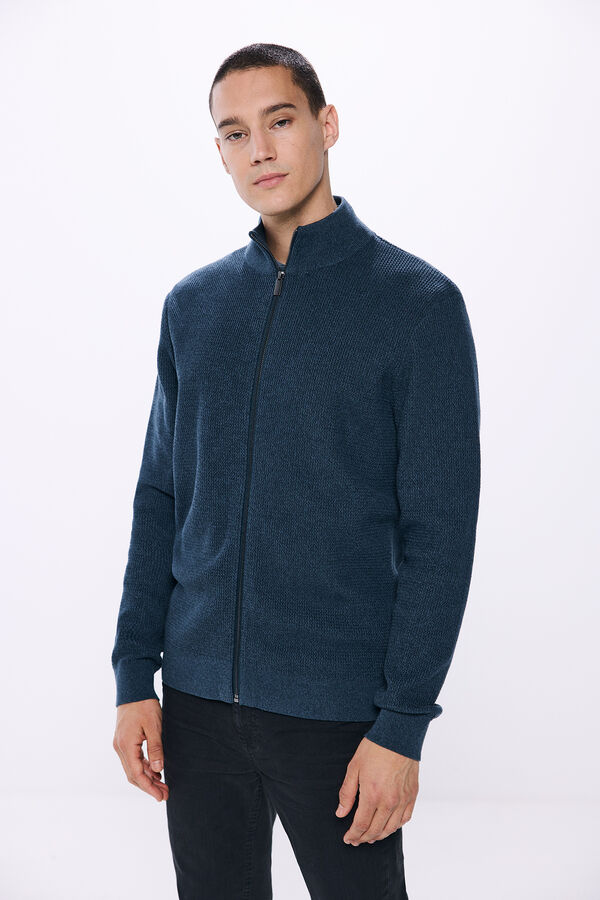 Springfield Zip up cardigan acqua