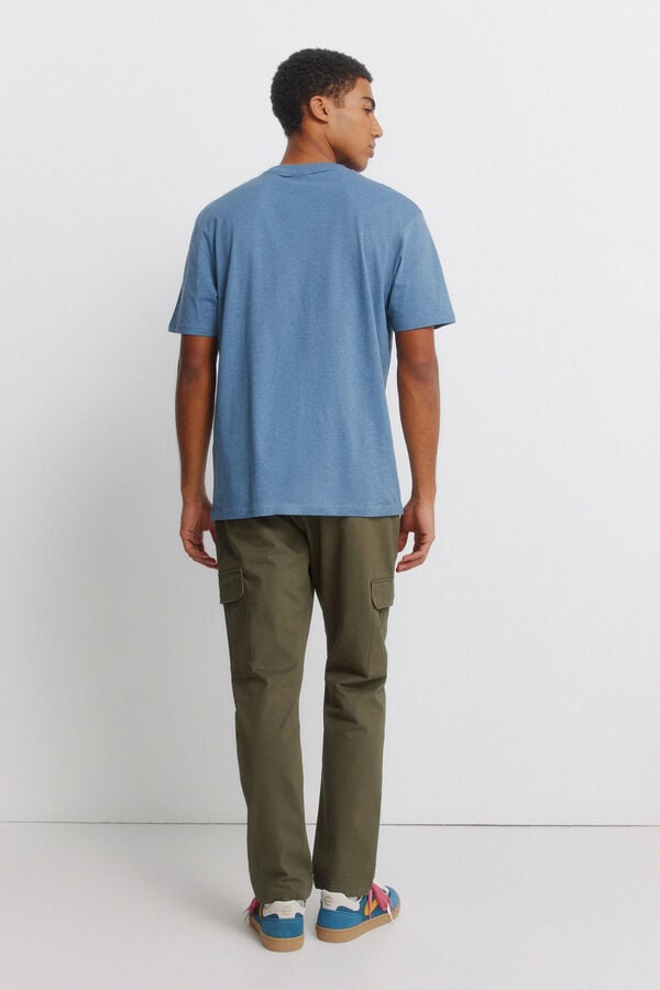 Springfield Slim fit cargo comfort trousers printed