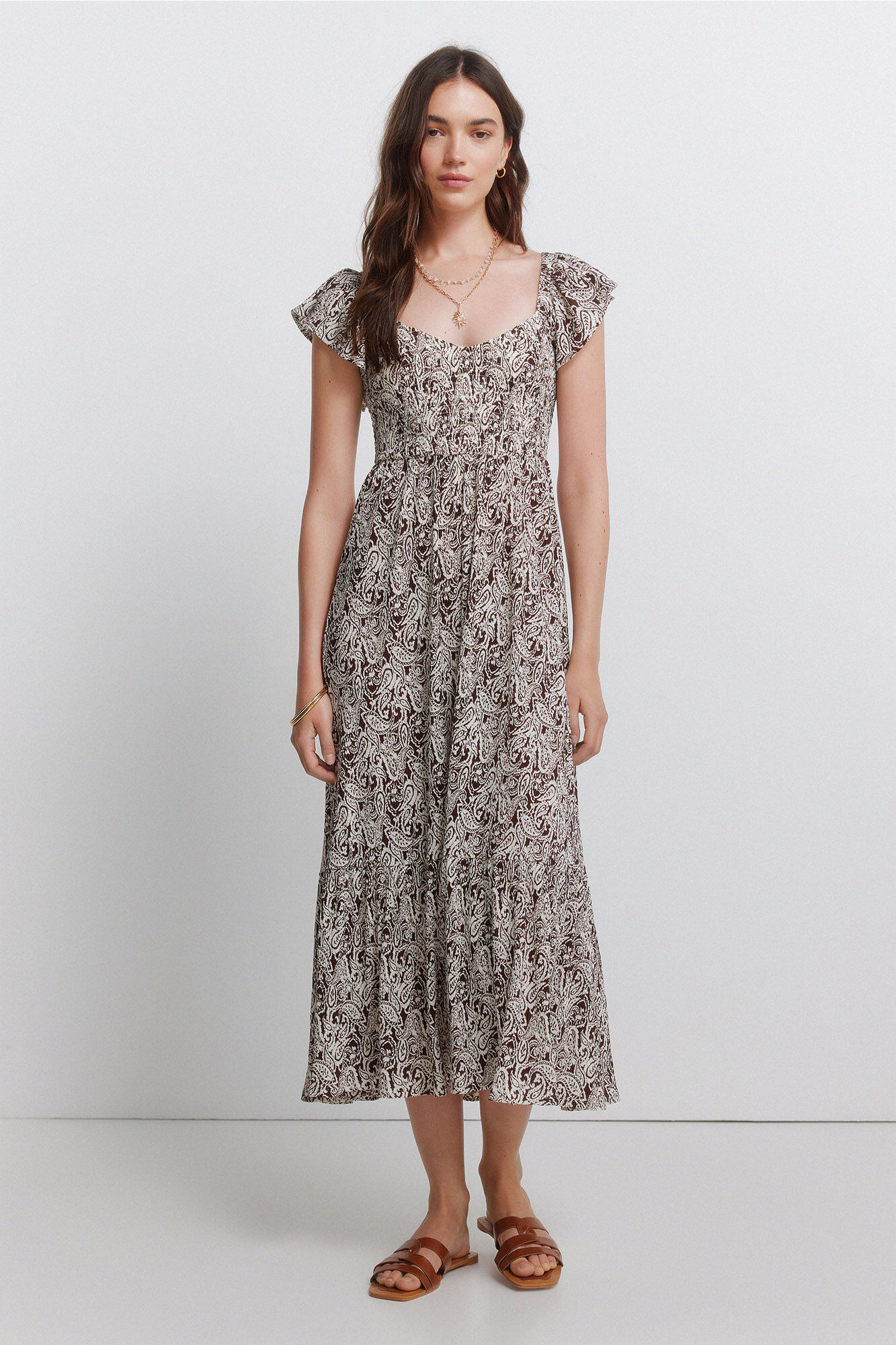 Springfield Paisley print ruffle dress