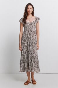 Springfield Vestido com folhos estampado paisley