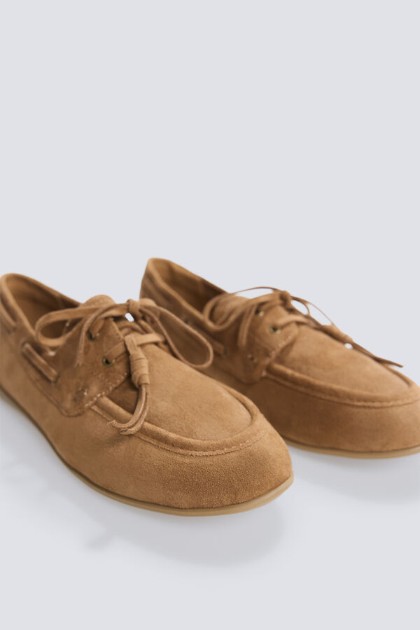 Springfield Mocassins effet daim nude