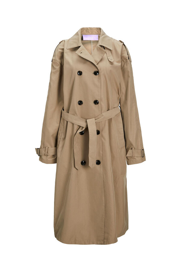Springfield Trench coat maxi cut with belt smeđa
