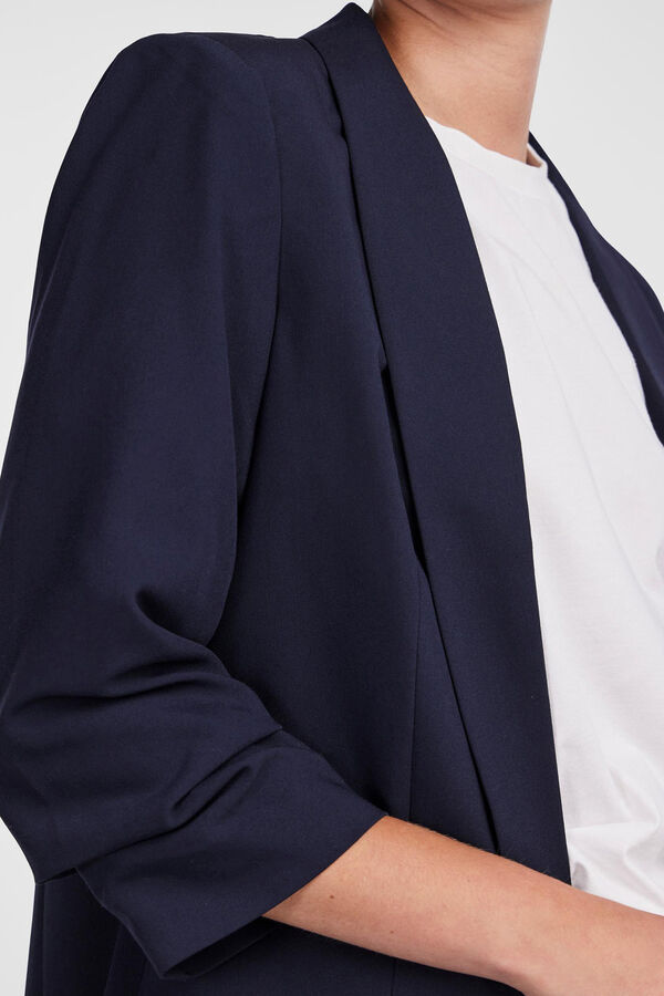 Springfield 3/4-sleeve blazer with lapel detail bluish