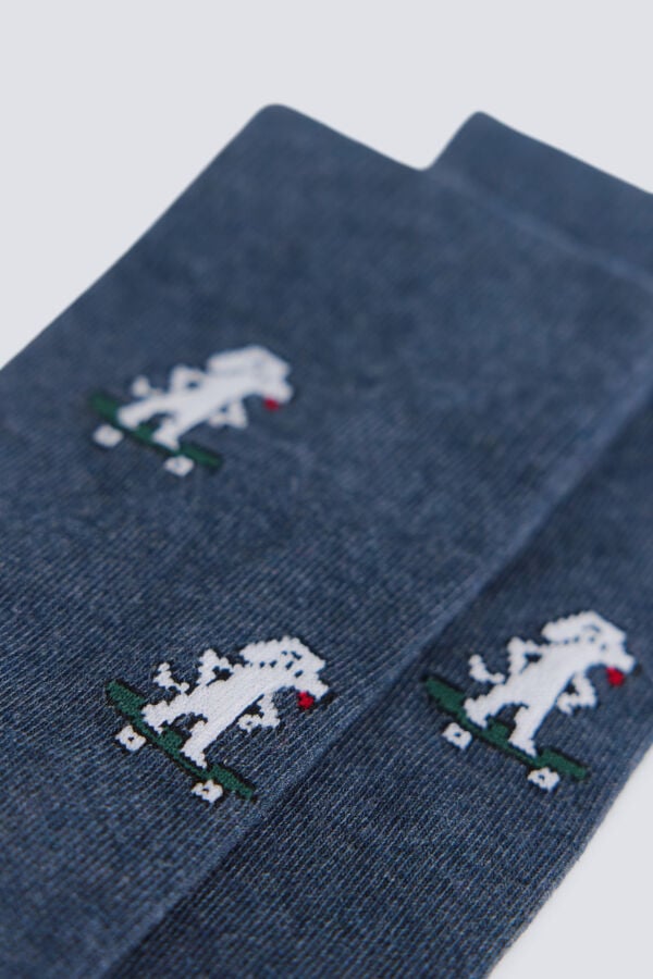 Springfield Skate dog long sock blue