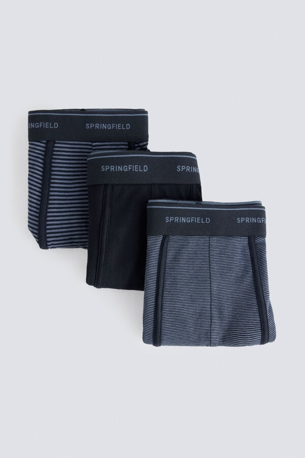 Springfield Blue striped 3 pack boxers blue