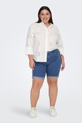 Only Carmakoma Shorts denim pitillo talla grande azul