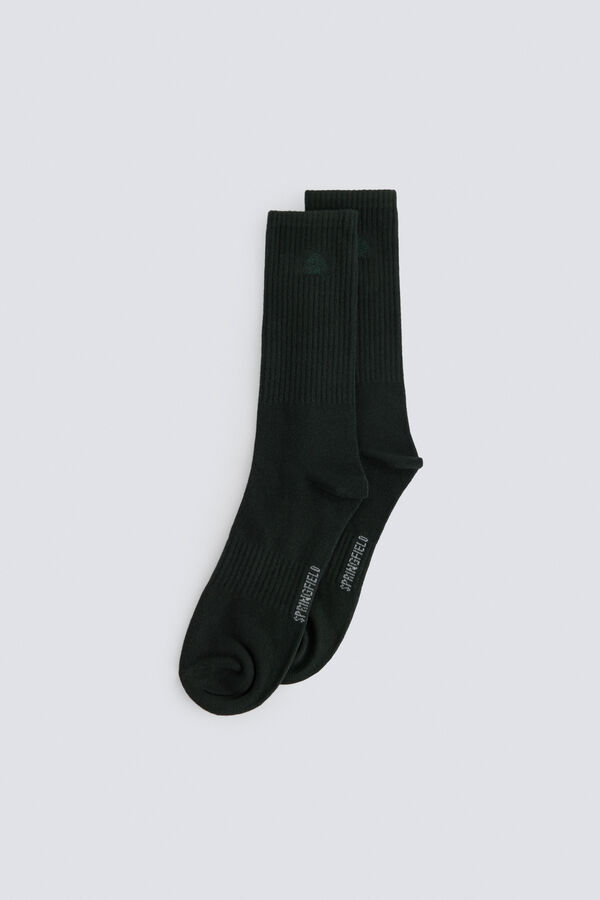 Springfield Chaussette longue unie vert