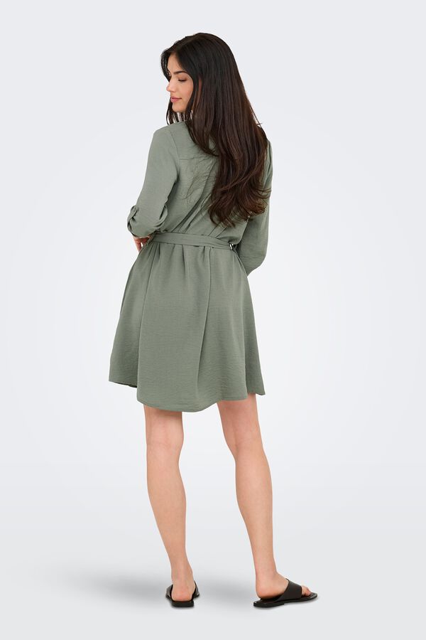 JDY 3/4 sleeve short dress grey