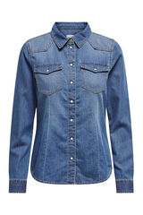 Only Camisa denim de manga comprida azul