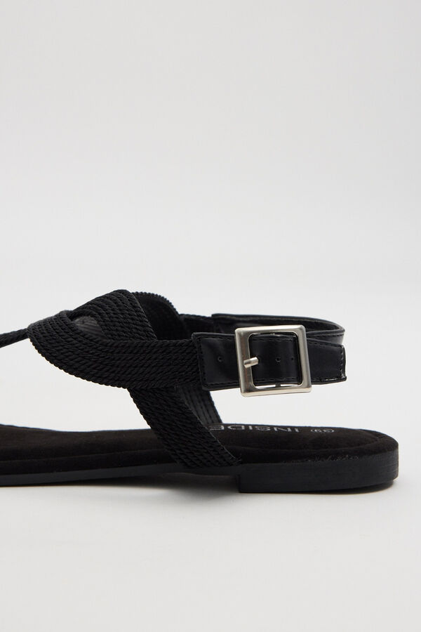 Inside Glitter braid sandal black