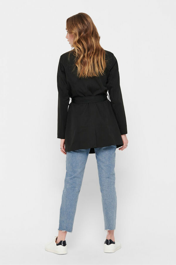 Only Gabardina midi com cinto preto