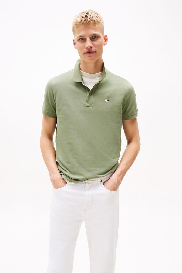 Tommy Jeans Men's short sleeve polo shirt beige