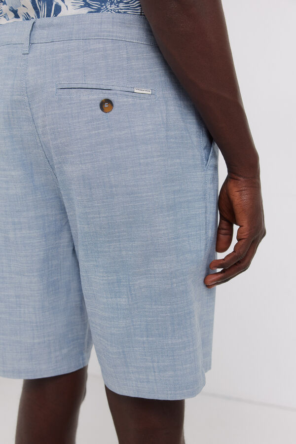 Springfield Bermude od chambray tkanine udobnog slim fit kroja Plava