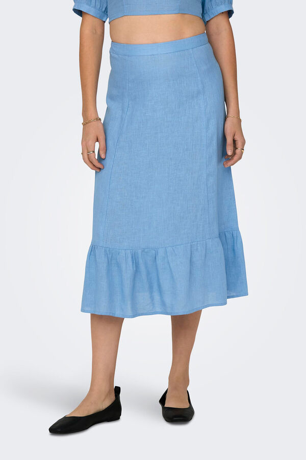 Springfield Long linen skirt plava
