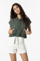 Springfield English Embroidered Blouse dark green