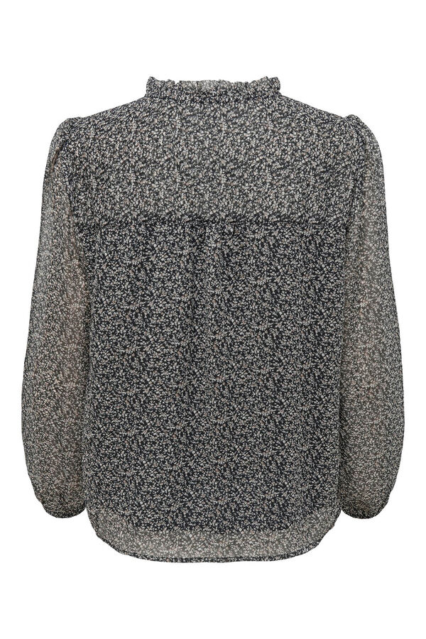Springfield Long-sleeved mock turtleneck blouse crna