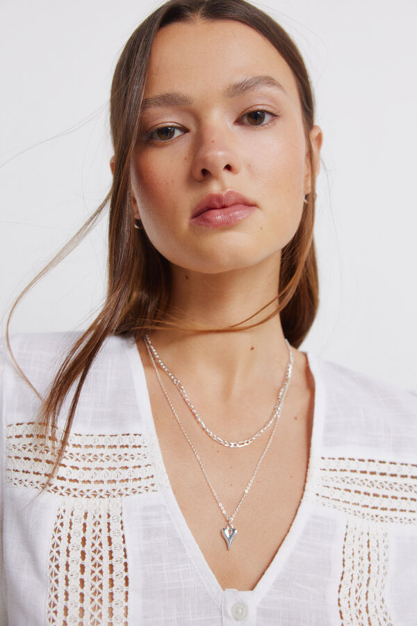 Springfield Lace short sleeve shirt brown