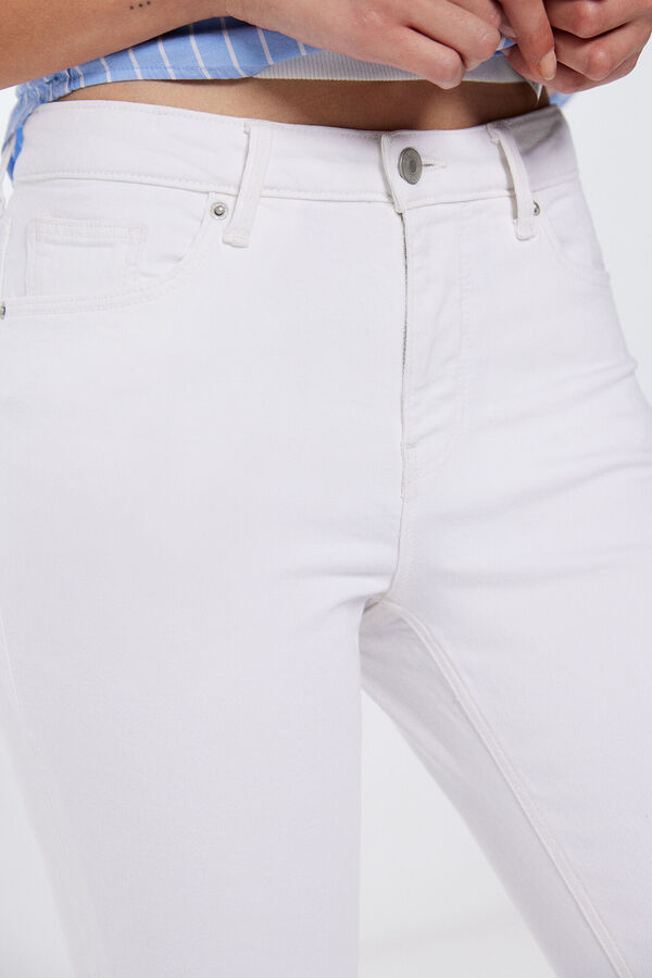 Springfield Slim cropped colour jeans natural