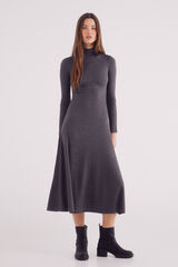 Springfield High neck midi dress grey