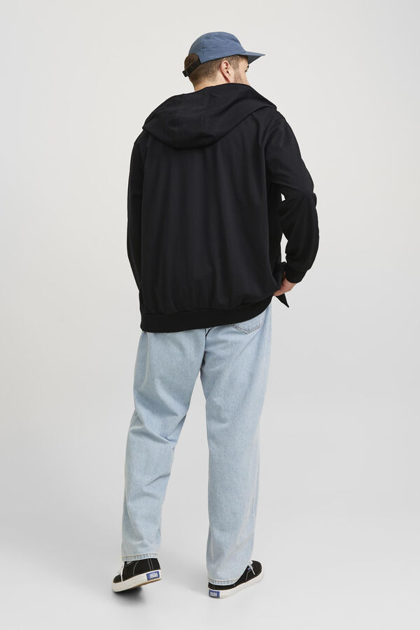 Springfield Leichtes Sweatshirt mit Reißverschluss und Kapuze PLUS schwarz
