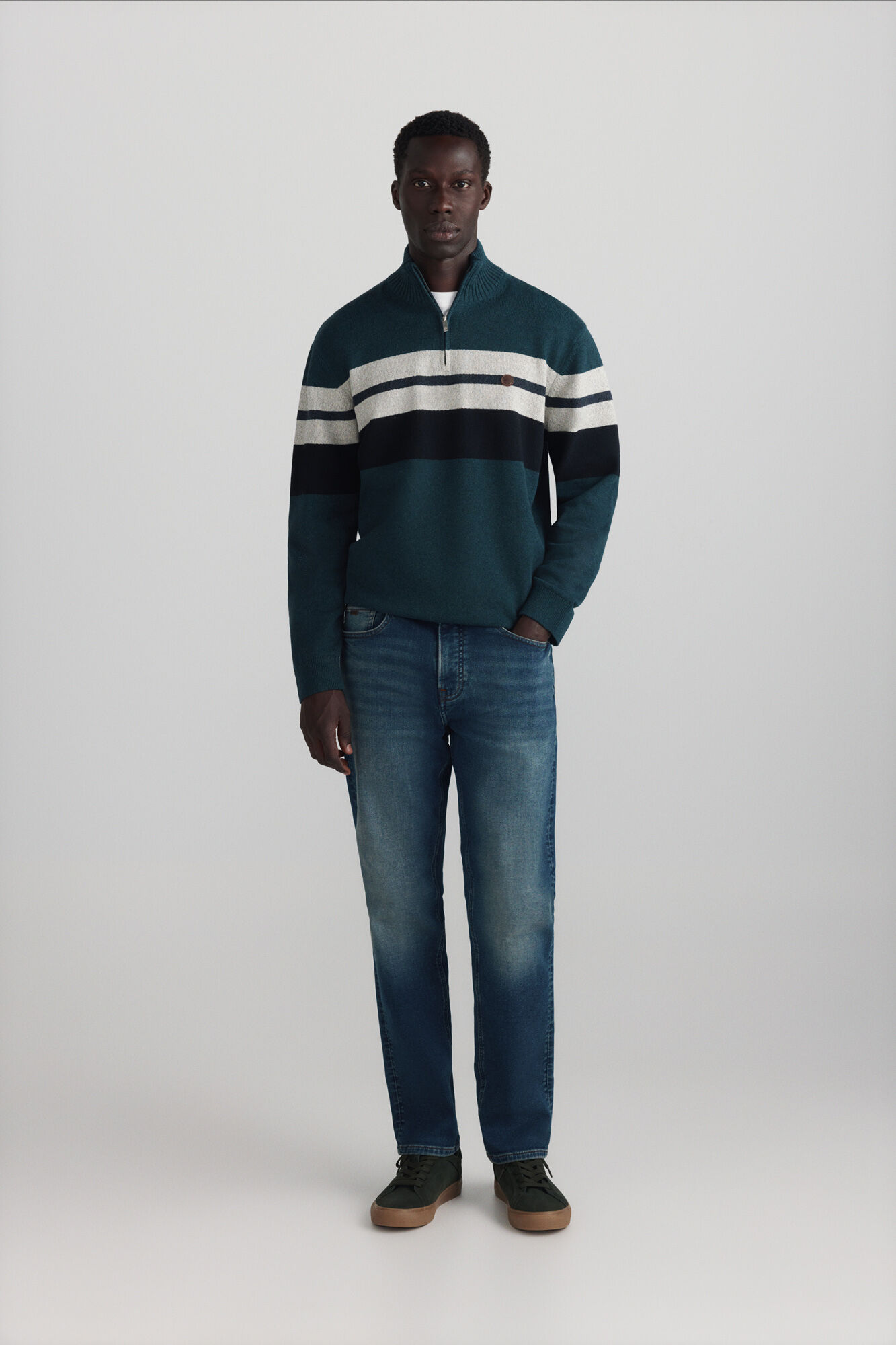 Springfield Dark wash knit denim slim fit jeans