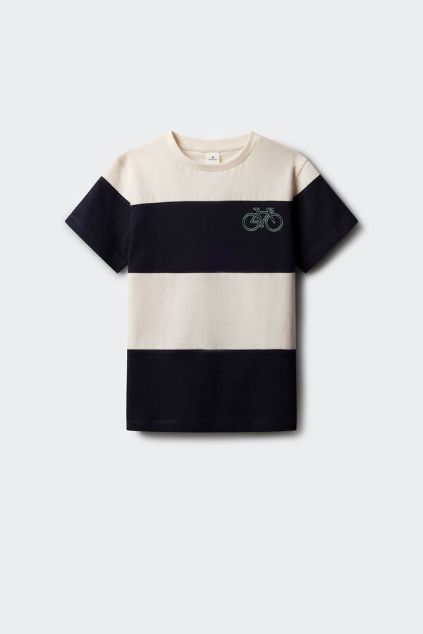 Springfield Kids T-shirt de manga curta marinheira para menino branco