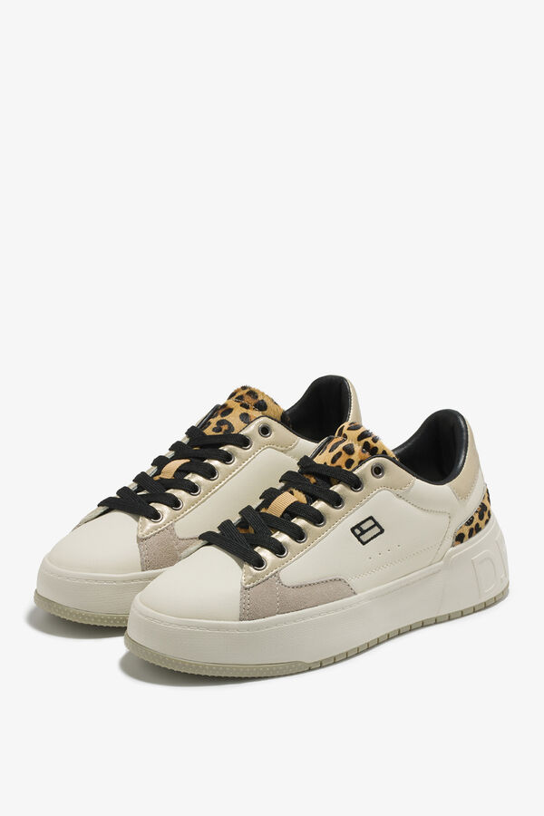 D. Franklin T&ecirc;nis de chinelos de quarto com estampado de leopardo bege