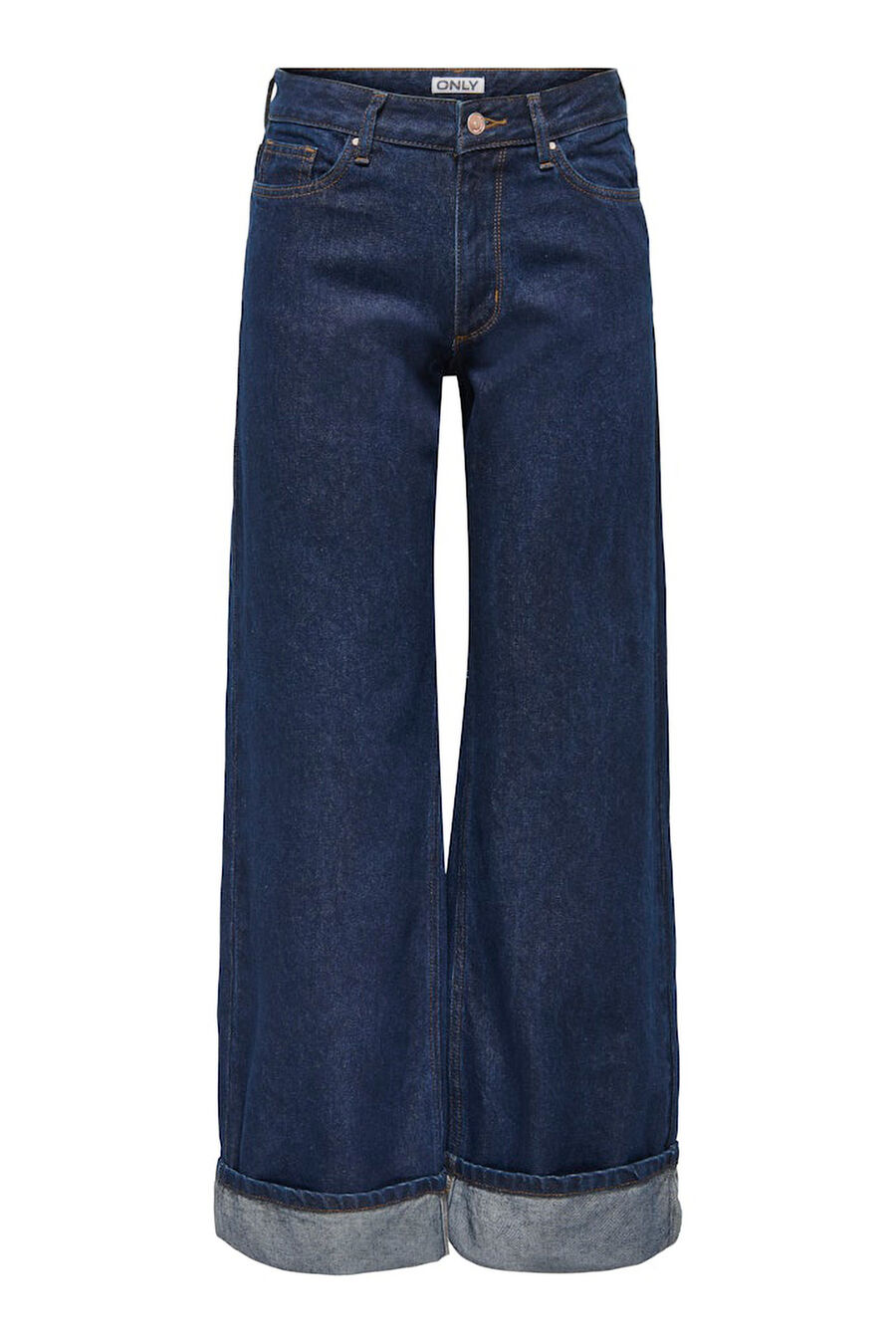 Jeans wide bajo vuelto