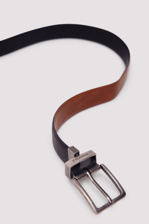 Springfield Microperforated reversible belt black