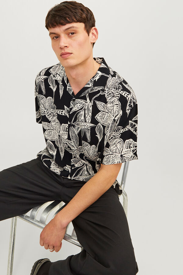 Jack & Jones Camisa mangas corta relaxed fit negro