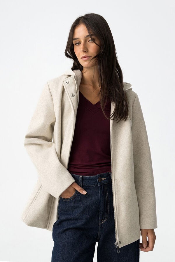 Tiffosi Short coat with hood grey