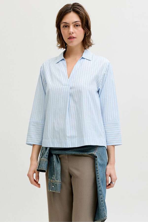Jack & Jones Poplin long sleeve blouse blue