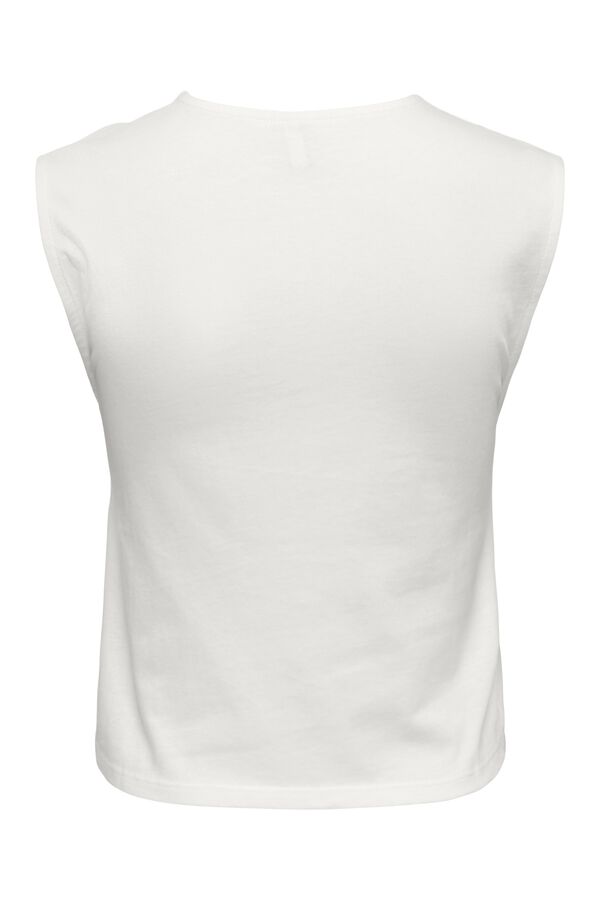 Only Round neck long T-shirt beige