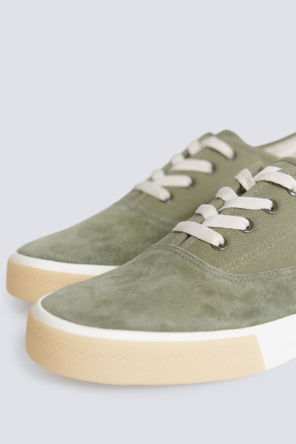 Springfield Combined leather sneaker green