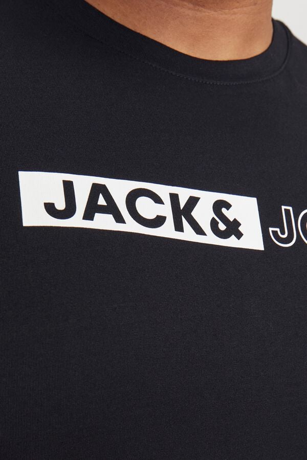 Jack & Jones PLUS Camiseta slim manga corta negro