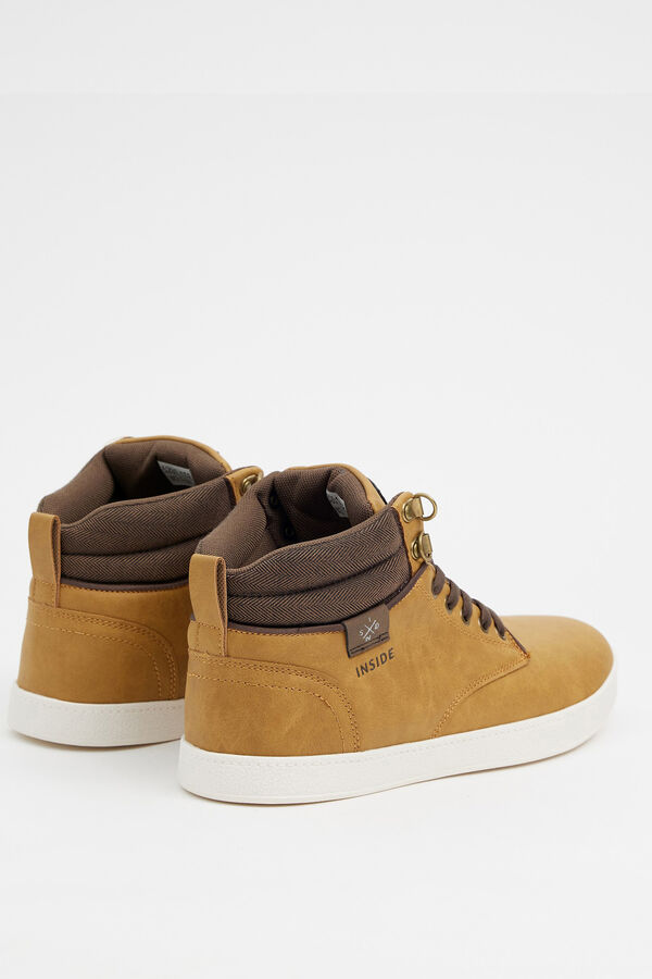 Springfield Sporty sneaker boots with padded collar bézs