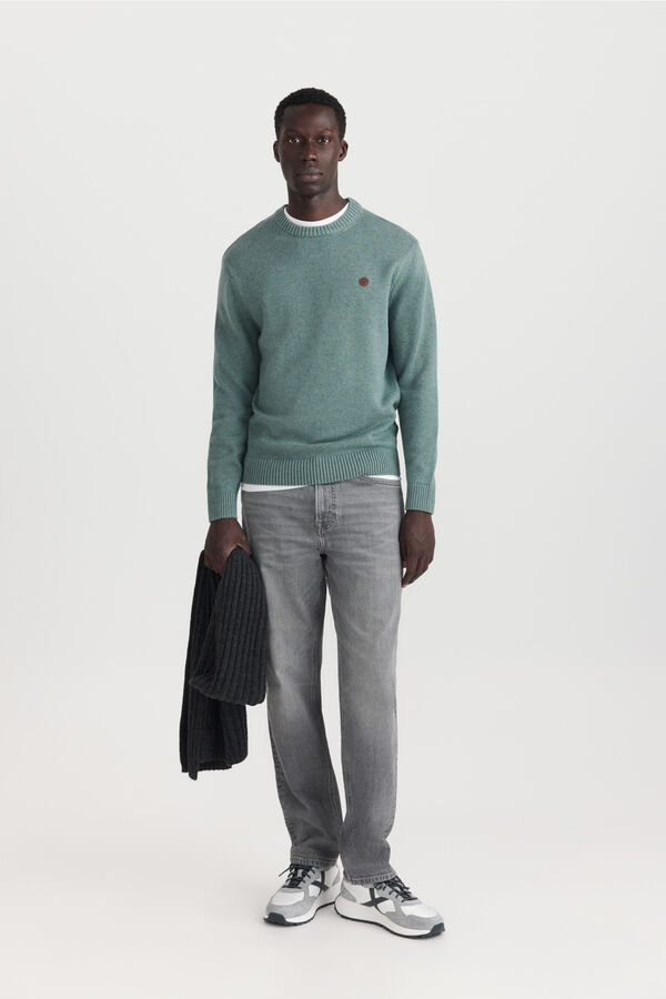 Springfield Plain round neck jumper green