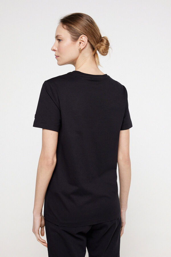 Springfield T-shirt manga curta de mulher preto