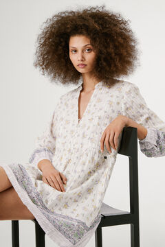 Pepe Jeans Vestido curto de manga comprida com estampado floral.