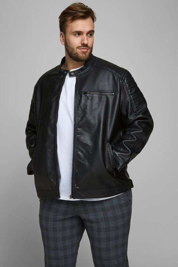 Jack & Jones PLUS Biker jacket black