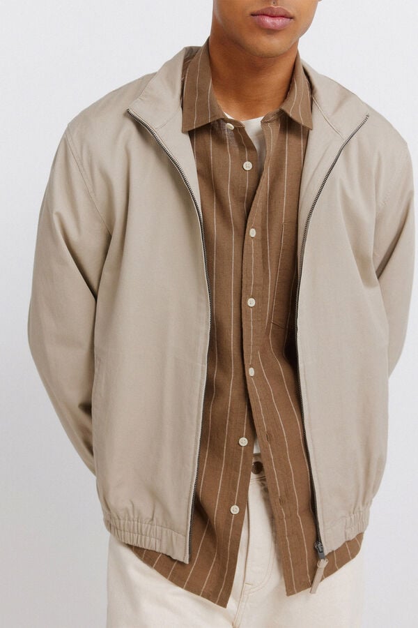 Springfield Striped linen shirt nude