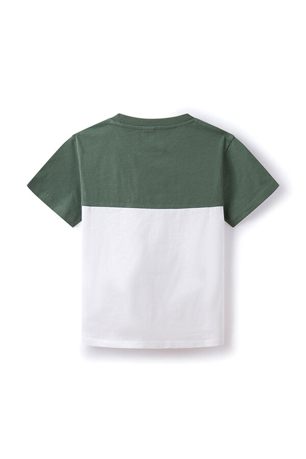 Springfield Boys' colour block T-shirt with pocket green