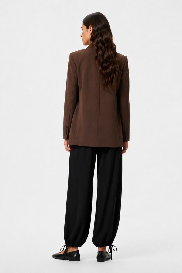 Pieces Oversized blazer without buttons brown