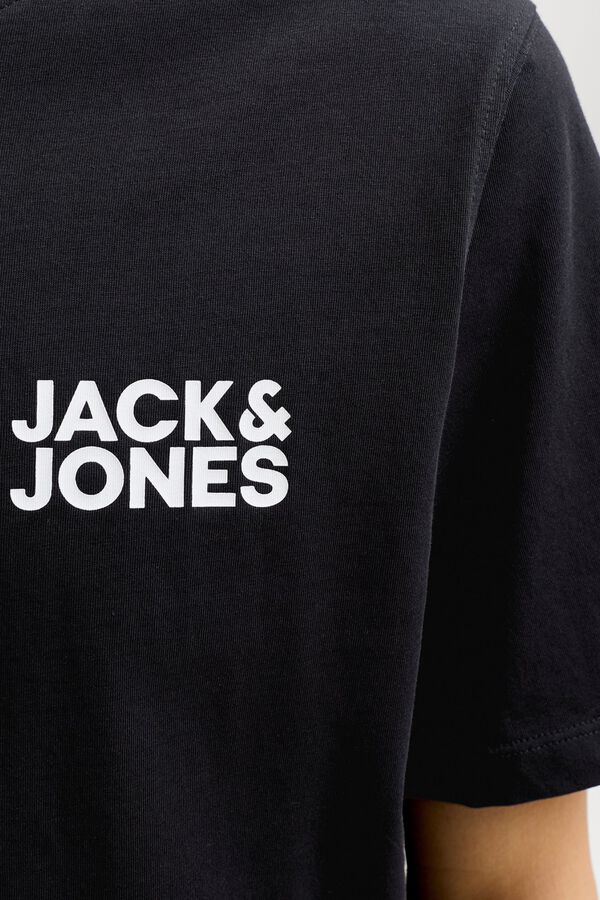Jack & Jones Camiseta slim manga corta negro