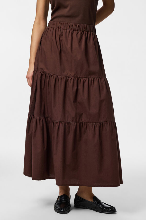 Pieces Panelled long skirt red
