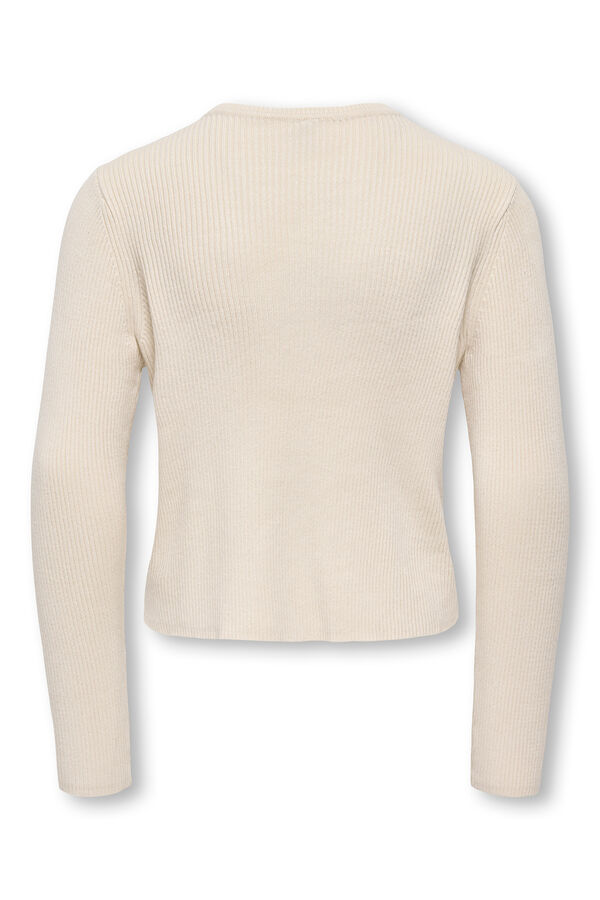Only Girls Soft round neck cardigan gris