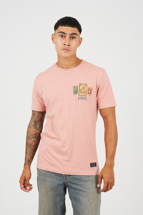 Brave Soul Printed short sleeve T-shirt pink