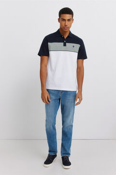 Springfield Colour block piqu&eacute; slim fit polo shirt